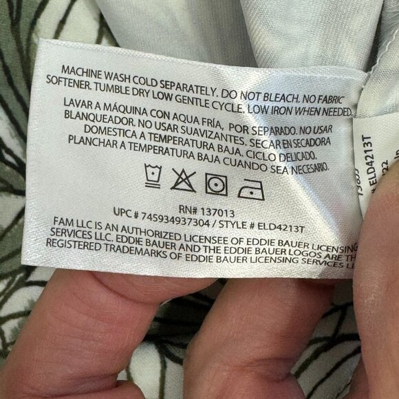 Eddie Bauer Women's Summer Tank Dress Dusty Olive Green Simple Palms Size Large - Picture 16 of 16